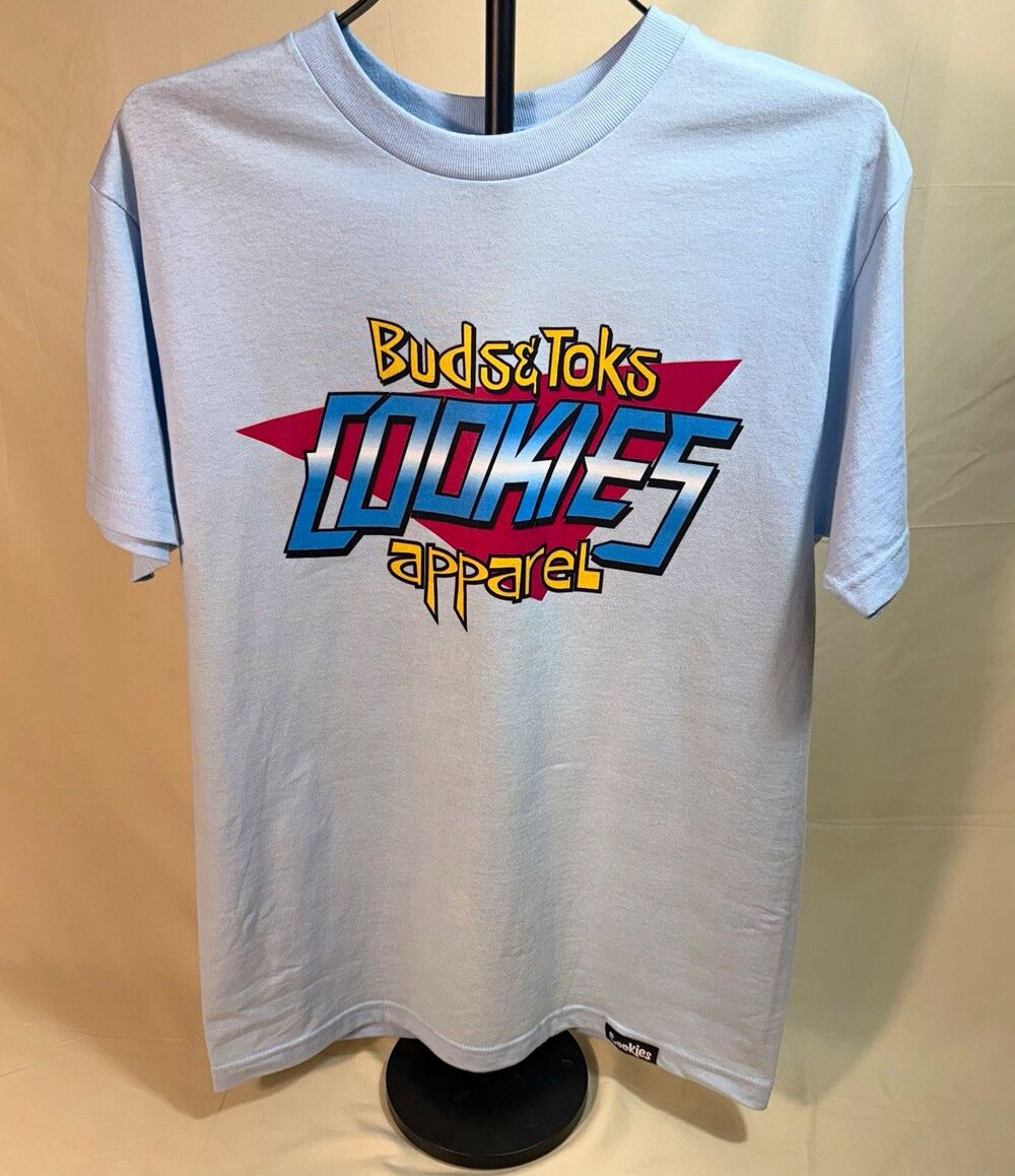 NWOT Cookies Mens M Blue Cotton Graphic Logo Crew Neck Short Sleeve T-Shirt